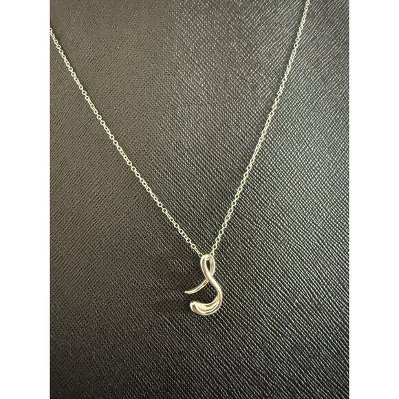 Sterling Silver Giani Bernini Abstract Alphabet  Letter S Pendant Necklace - Picture 2 of 8